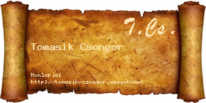 Tomasik Csongor névjegykártya